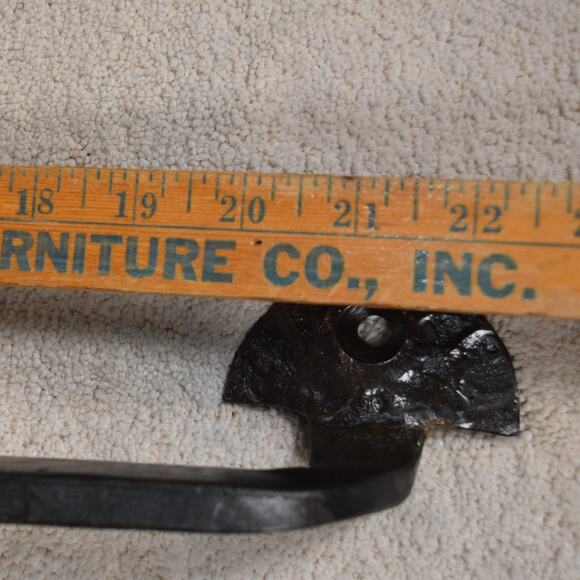 Heavy Rod Iron Door Handle/Towel Rod Handcrafted 22.5" Long 7# Dark Bronze Color - Picture 6 of 14